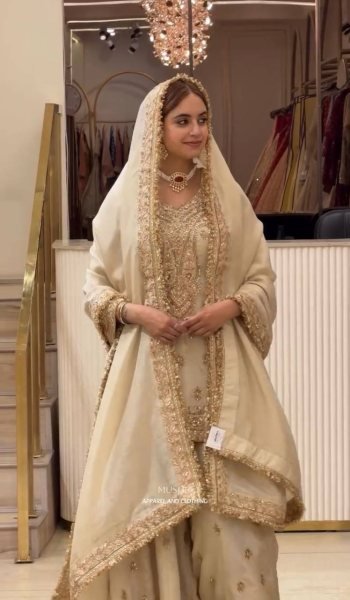 Enchanting Off White Chinon Silk Embroidered Top Plazzo Dupatta Set For Wedding Wear Ready To Wear Collection