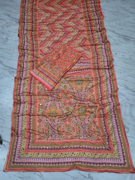 Enchanting Orange Chinon Silk Saree with Gold Zari and Printed Designer Blouse Silk Sarees Wholesale