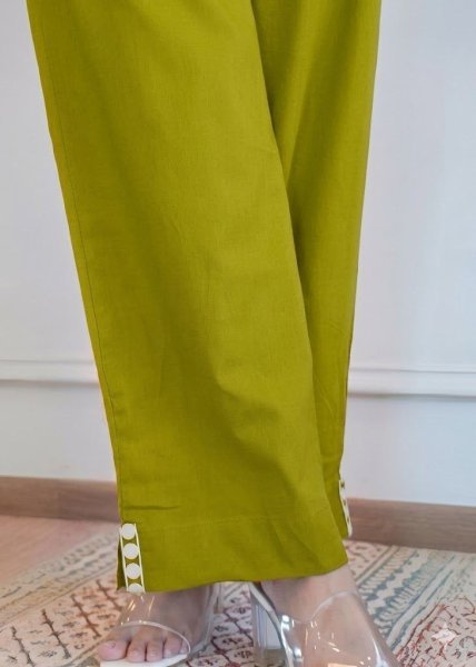 Enchanting Parrot Green Designer Cotton Flex Kurta Pant Co Ord Set with Embroidery CO ORD Sets