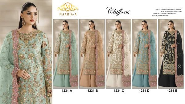 Enchanting Peach Party Wear Heavy Chiffon Suit with Khatli Work and Chiffon Dupatta Pakistani Suits Wholesale