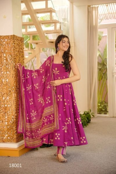 Enchanting Rani Pink Muslin Silk Printed Suit Set with Designer Dupatta Collection Anarkali Kurtis 