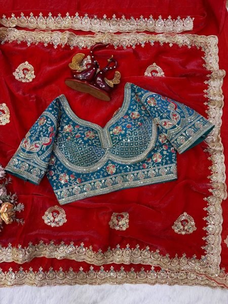 Enchanting Red Designer Soft Space Silk Saree with Heavy Frendy Satin Blouse for Festival Silk Sarees Wholesale