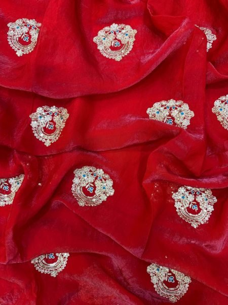 Enchanting Red Designer Soft Space Silk Saree with Heavy Frendy Satin Blouse for Festival Silk Sarees Wholesale