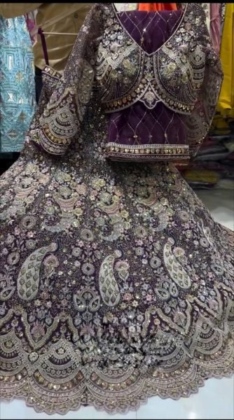 Enchanting Wine Elegant Butterfly Net Lehenga with Heavy Can Can Finish Bridal Lehenga Choli