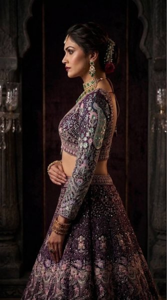 Enchanting Wine Elegant Butterfly Net Lehenga with Heavy Can Can Finish Bridal Lehenga Choli