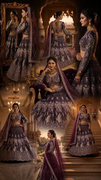 Enchanting Wine Elegant Butterfly Net Lehenga with Heavy Can Can Finish Bridal Lehenga Choli