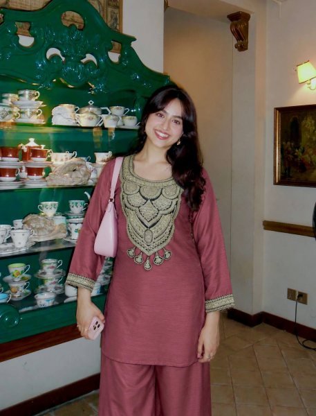 Enduring Mauve Designer Solar Chiffon Silk Top Palazzo Set with Embroidery Work Ready To Wear Collection