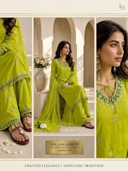 Enduring Parrot Green Fox Georgette Sharara Plazzo Set with Embroidery Sequence Work Ready To Wear Collection