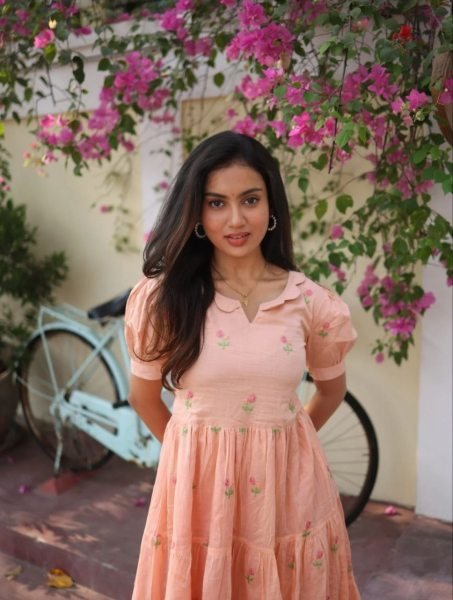 Enduring Peach Chanderi Cotton Kurti for Women Summer Daily Wear Western Ladies Top Wholesale