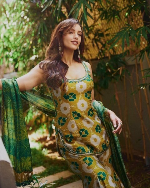 Enduring Yellow Festival Wear Pure Chinon Silk Kurti Palazzo Set with Designer Dupatta Ready To Wear Collection