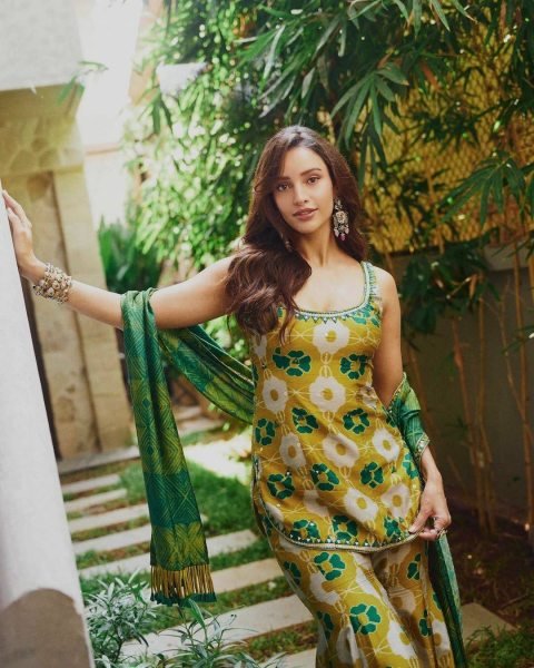 Enduring Yellow Festival Wear Pure Chinon Silk Kurti Palazzo Set with Designer Dupatta Ready To Wear Collection