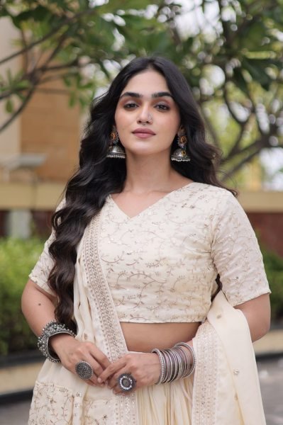 Ergonomic OffWhite Glory Satin Bridal Lehenga with Heavy Embroidery and Sequins Work Designer Lehenga Choli