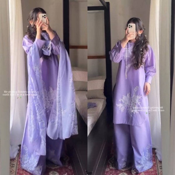 Ergonomic Purple Fully Stitched Neutral Crepe Top Palazzo Set with Digital Print Dupatta Ready To Wear Collection