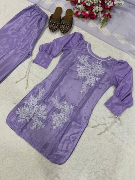 Ergonomic Purple Fully Stitched Neutral Crepe Top Palazzo Set with Digital Print Dupatta Ready To Wear Collection