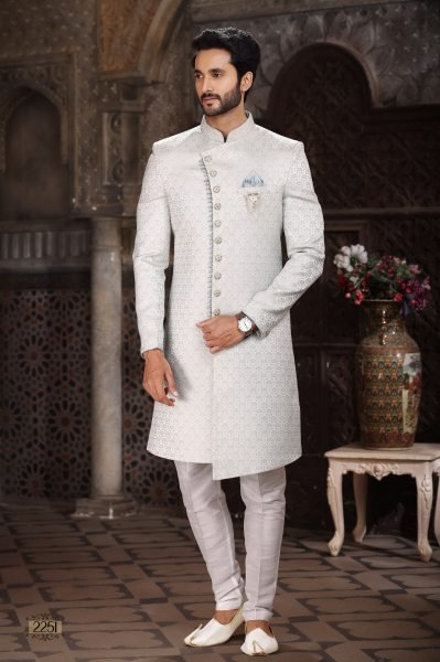 Ergonomic White Modern Designer Indo Western Outfit with Classic Touch Kurta Pajama Wholesale