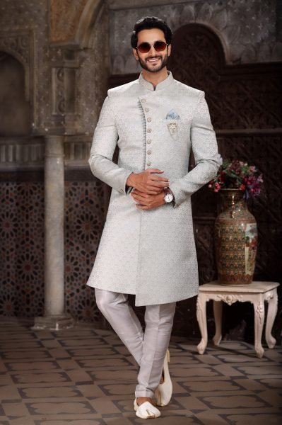 Ergonomic White Modern Designer Indo Western Outfit with Classic Touch Kurta Pajama Wholesale