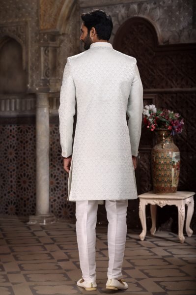 Ergonomic White Modern Designer Indo Western Outfit with Classic Touch Kurta Pajama Wholesale