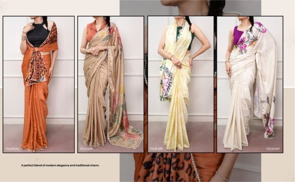 Ethereal Beige Satin Silk Saree with Printed Pattern and Pearl Lace for Party Silk Sarees Wholesale