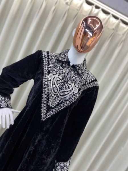 Ethereal Black Embroidery Work Collar Co-Ord Set For International Buyers CO ORD Sets