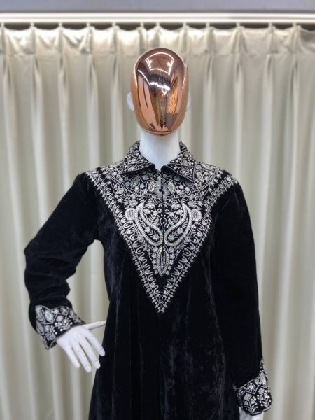 Ethereal Black Embroidery Work Collar Co-Ord Set For International Buyers CO ORD Sets