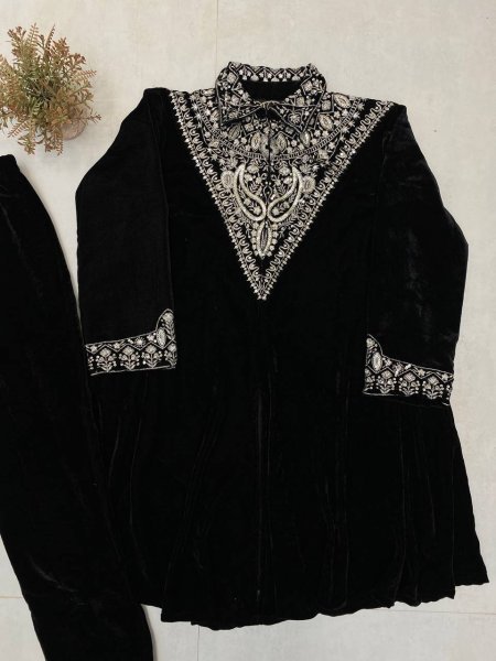 Ethereal Black Embroidery Work Collar Co-Ord Set For International Buyers CO ORD Sets