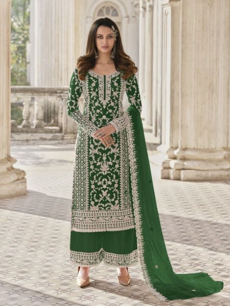 Ethereal Green Customised Size Pakistani Suit for Reseller at Wholesale Rate  Embroidery Suits Wholesale