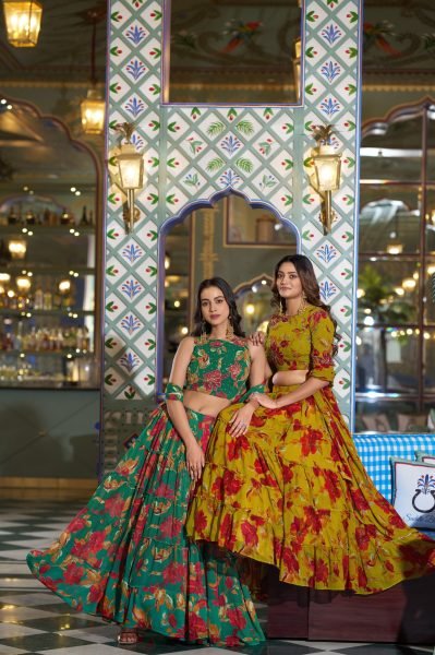 Ethereal Green Wedding Special Marble Lehenga Choli with Designer Dupatta Designer Lehenga Choli