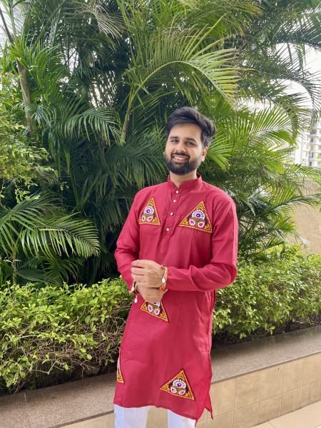 Ethereal Maroon Cotton Kutchi Work Kurta with Pajama and Dupatta for Navratri Kurta Pajama Wholesale