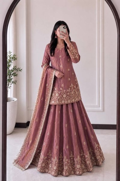 Ethereal Mauve Traditional Ethnic Wear with Modern Designer Styling Ready To Wear Collection
