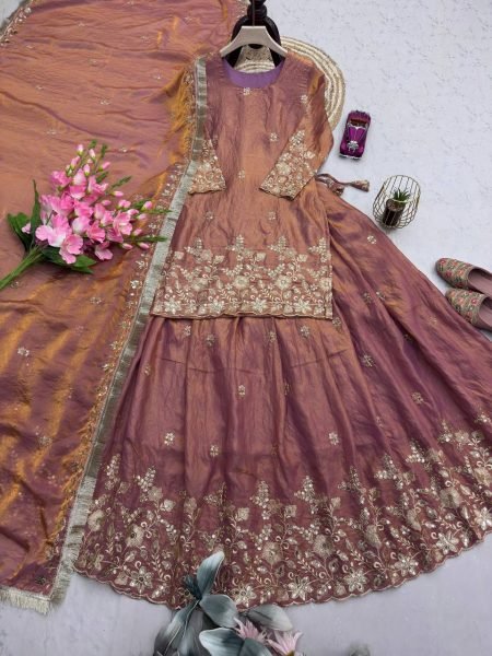 Ethereal Mauve Traditional Ethnic Wear with Modern Designer Styling Ready To Wear Collection