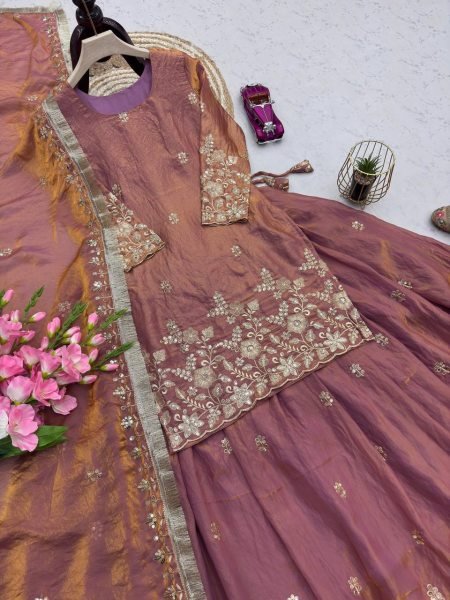 Ethereal Mauve Traditional Ethnic Wear with Modern Designer Styling Ready To Wear Collection