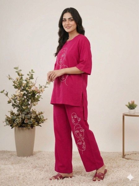 Ethereal Pink Roman Silk Embroidered Co Ord Set for Women at Wholesale Rate CO ORD Sets