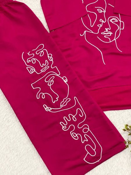 Ethereal Pink Roman Silk Embroidered Co Ord Set for Women at Wholesale Rate CO ORD Sets