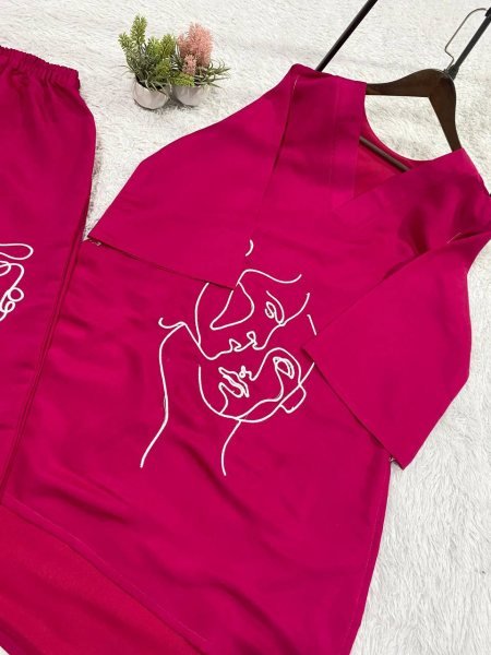 Ethereal Pink Roman Silk Embroidered Co Ord Set for Women at Wholesale Rate CO ORD Sets