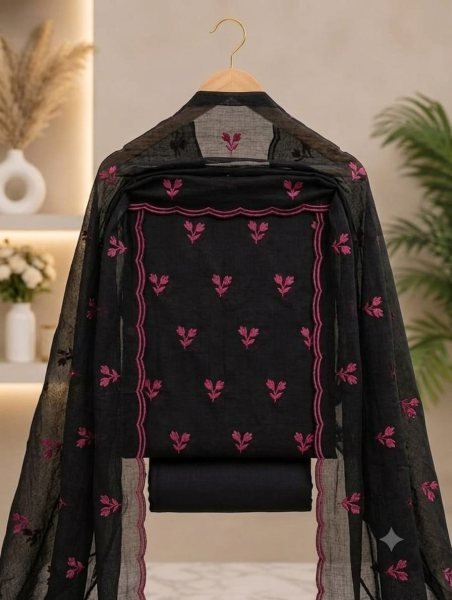 Ethereal Pink Vichitra Silk Suit Set with All Over Multi Work and Matching Dupatta Color Set Matching Dress Material Wholesale