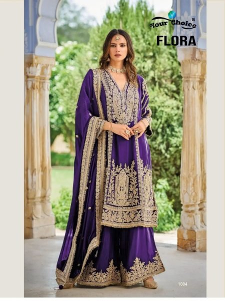 Ethereal Purple Party Wear Heavy Chinon Palazzo Suit with Embroidered Top and Dupatta Designer Plazzo Salwar Suits Wholesale