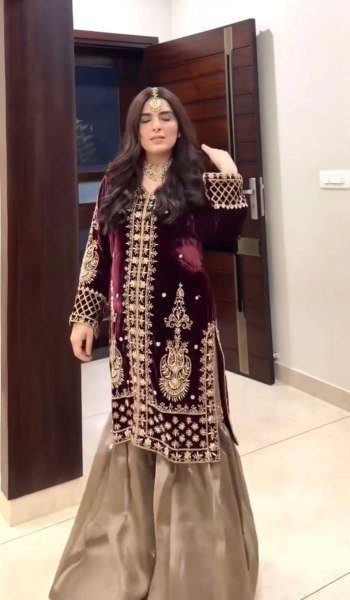 Ethereal Velvet Embroidered Suit Set with Organza Bottom and Dupatta for Resellers and Exporters Ready To Wear Collection