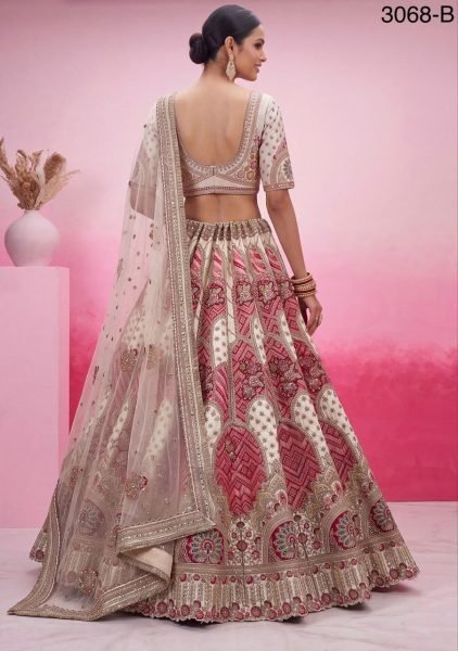 Ethereal White Banarasi Silk Bridal Lehenga Choli with Gotta Patti and Patch Work at Wholesale Rate Bridal Lehenga Choli