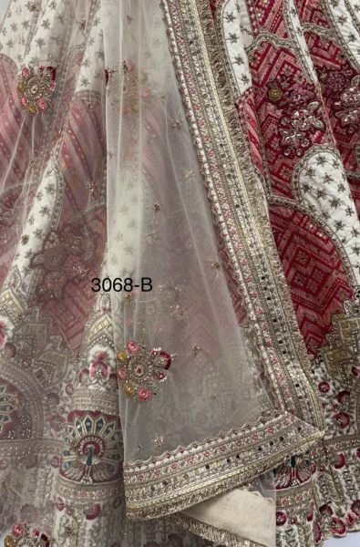 Ethereal White Banarasi Silk Bridal Lehenga Choli with Gotta Patti and Patch Work at Wholesale Rate Bridal Lehenga Choli