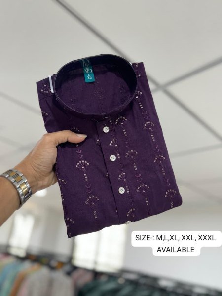 Ethereal Wine Premium Royal Fabric Kurta Set with Semi Cotton Pajama for Men Kurta Pajama Wholesale