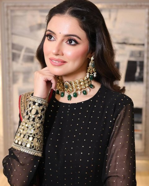 Ethnic Black Blooming Gown With Full Sleeves Using Embroidery Work For Women Ready To Wear Collection