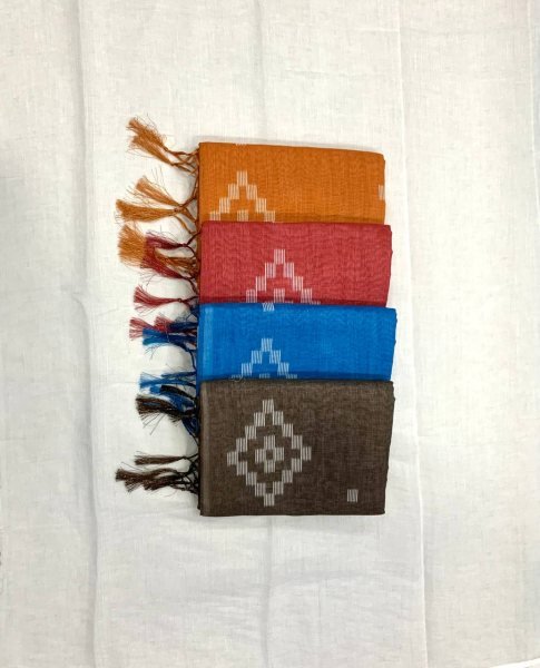 Ethnic Blue Linen Cotton Saree with Digital Print and Tussle at Manufacturer Rate Printed Cotton Sarees Wholesale