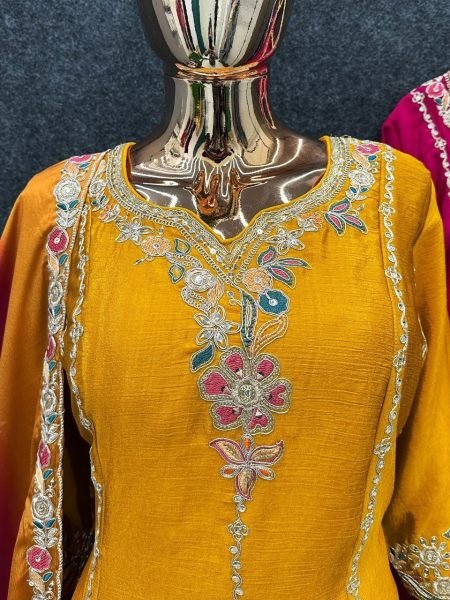 Ethnic Orange Fox Georgette Lehenga Choli with Heavy Sequin Cutwork at Wholesale Rate Designer Plazzo Salwar Suits Wholesale