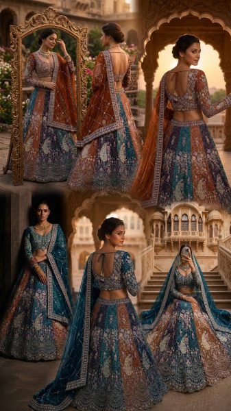 Exclusive Orange Women s Soft Butterfly Net Lehenga Choli with Heavy Sequins Embroidery Bridal Lehenga Choli