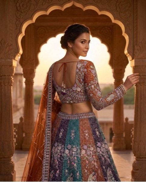 Exclusive Orange Women s Soft Butterfly Net Lehenga Choli with Heavy Sequins Embroidery Bridal Lehenga Choli