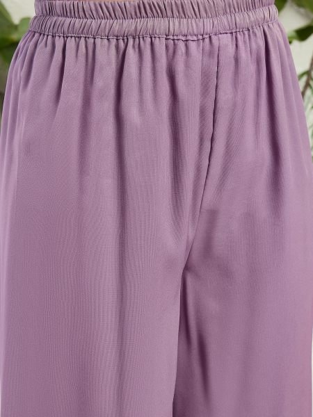 Ethnic Purple Organza Kurti Pant Dupatta Set with Elegant Embroidery Work Designer Plazzo Salwar Suits Wholesale