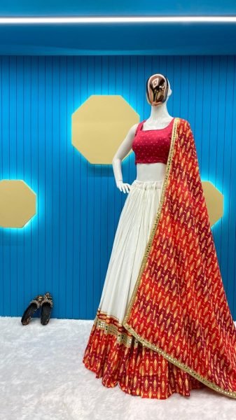 Ethnic Red and White Lehenga Choli for Wedding Wear  Designer Lehenga Choli