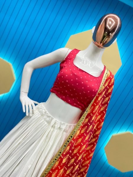 Ethnic Red and White Lehenga Choli for Wedding Wear  Designer Lehenga Choli