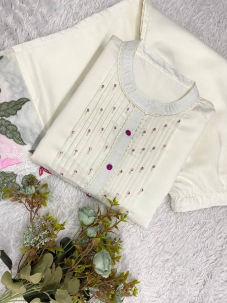 Ethnic Summer Wear Designer Roman Fabric Co Ord Set with Embroidery Work for Resellers and Retailers CO ORD Sets