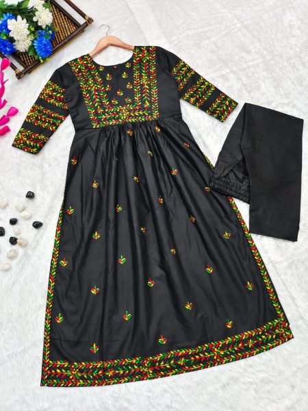 Ethnic Wear Black Kurti With Bottom  Kurti With Bottom Wholesale